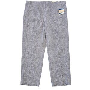 🆕️ ANNE KLEIN Slim Crop Pants Women XL Tempest White Textured Cropped Trousers